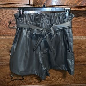 Leather shorts